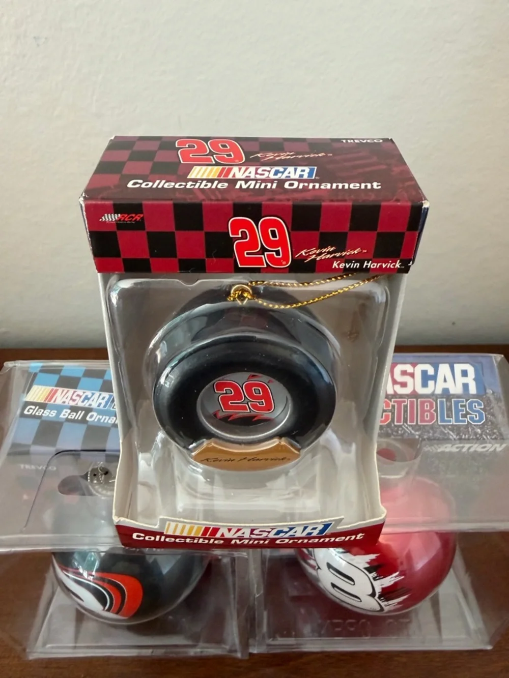 NASCAR Christmas Ornament Bundle Earnhardt #3 Harvick #29 GlassBall Collectibles